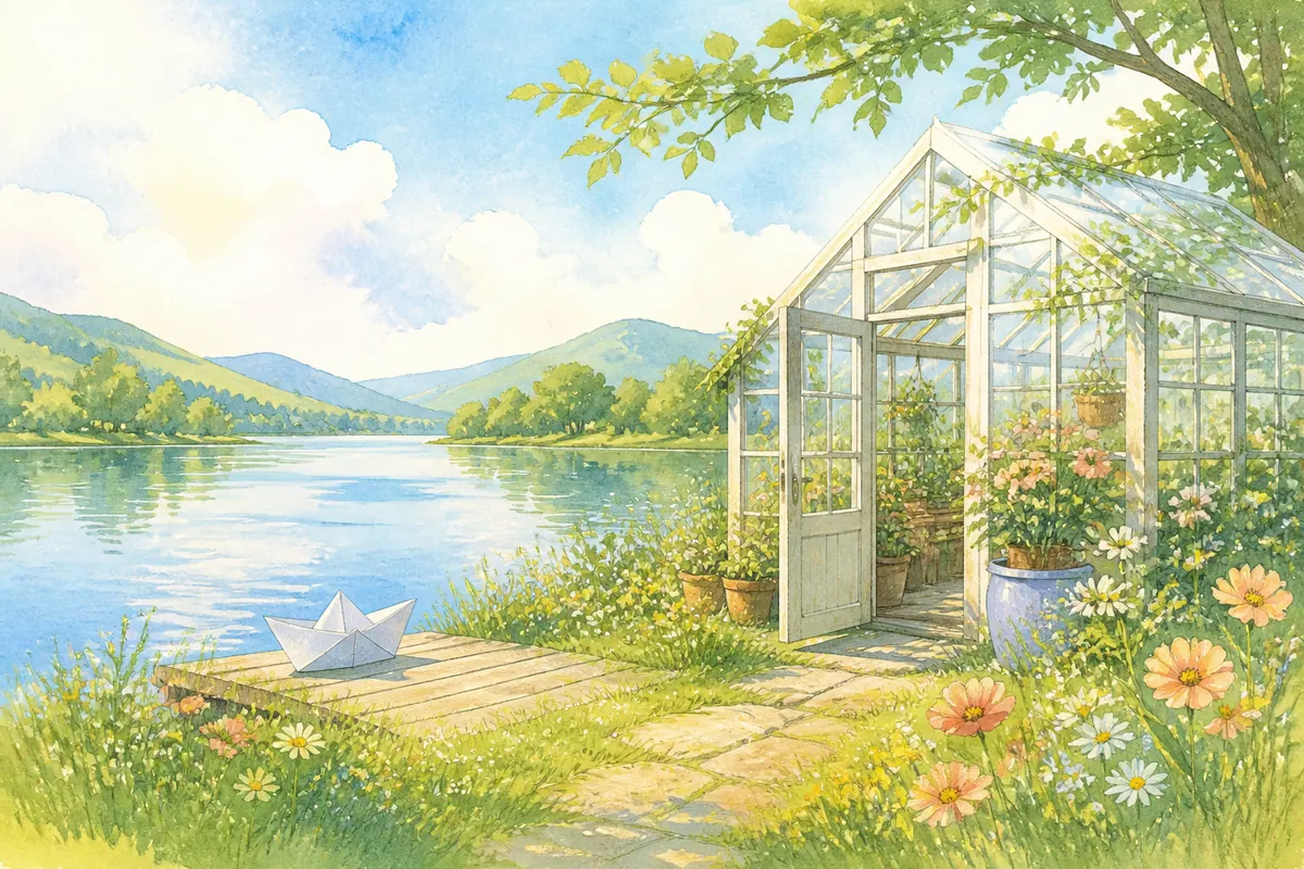 花店、玻璃瓶、晨光与浅色包装纸