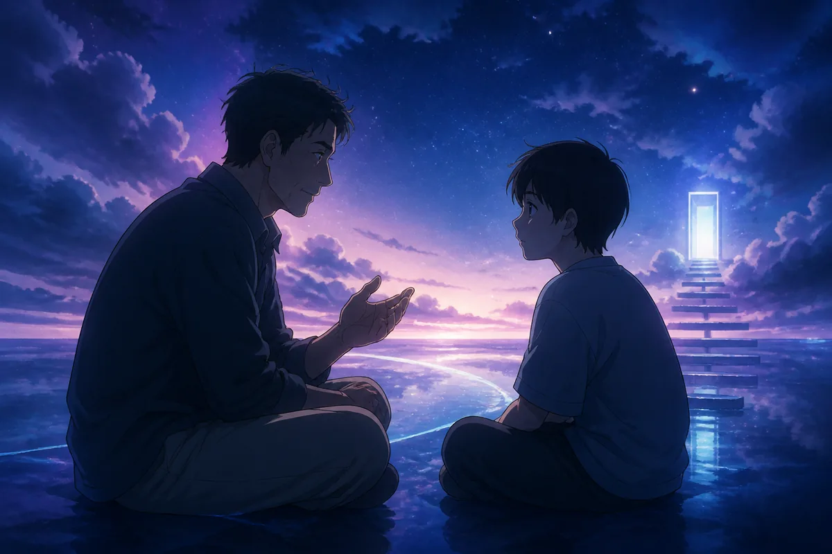 爸爸梦境的原创主题插画