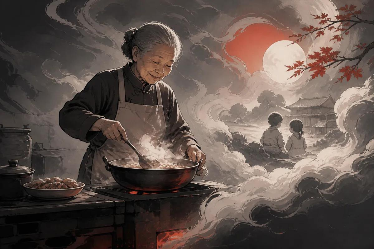 祖母梦境的原创主题插画