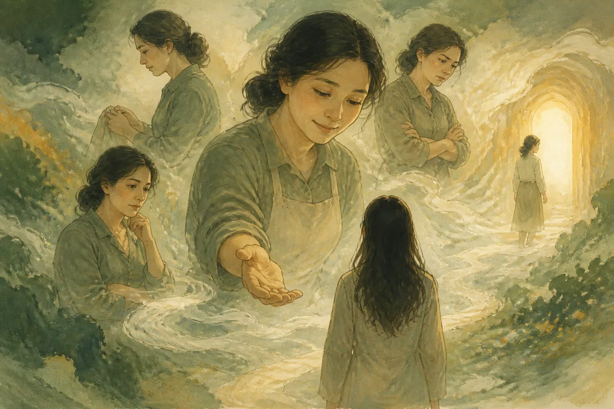 妈妈梦境的原创主题插画