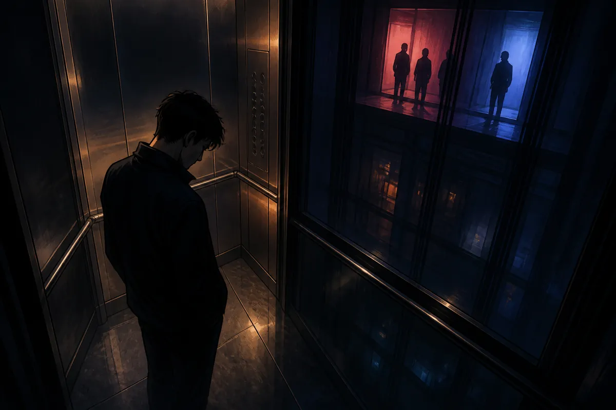 杀人后逃跑梦境的原创主题插画