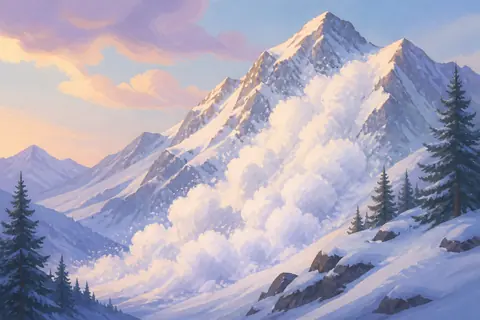 雪崩梦境主题插画