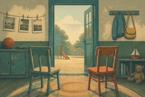 童年玩伴梦境主题插画
