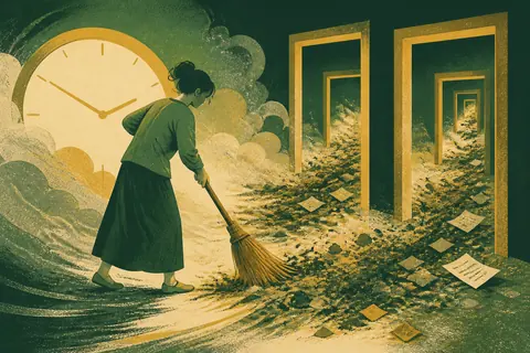 打扫梦境主题插画