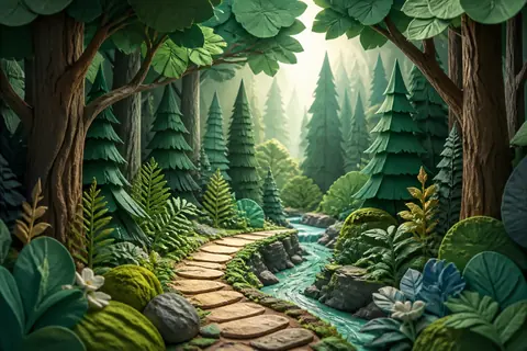 森林梦境主题插画