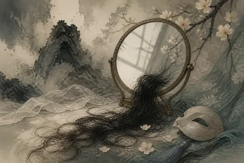 掉头发梦境主题插画