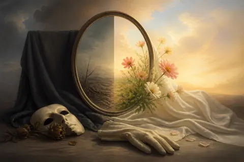死而复生梦境主题插画