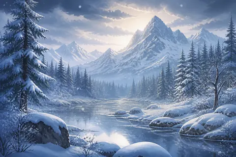 雪梦境主题插画