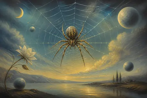 蜘蛛梦境主题插画