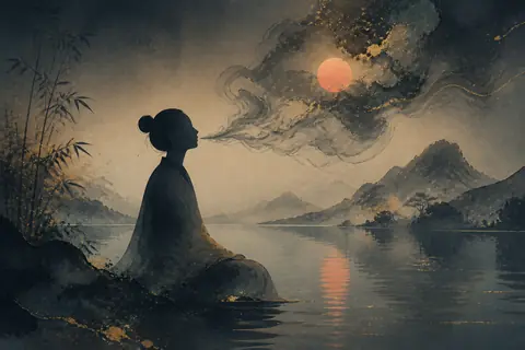 无法说话梦境主题插画
