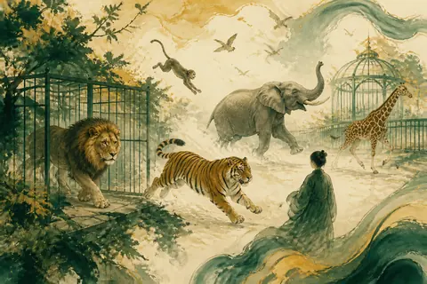 动物园梦境主题插画