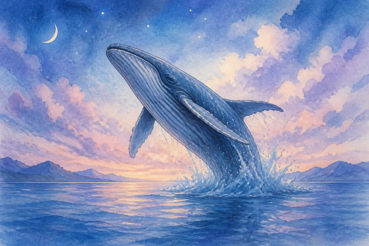 鲸鱼梦境的原创主题插画