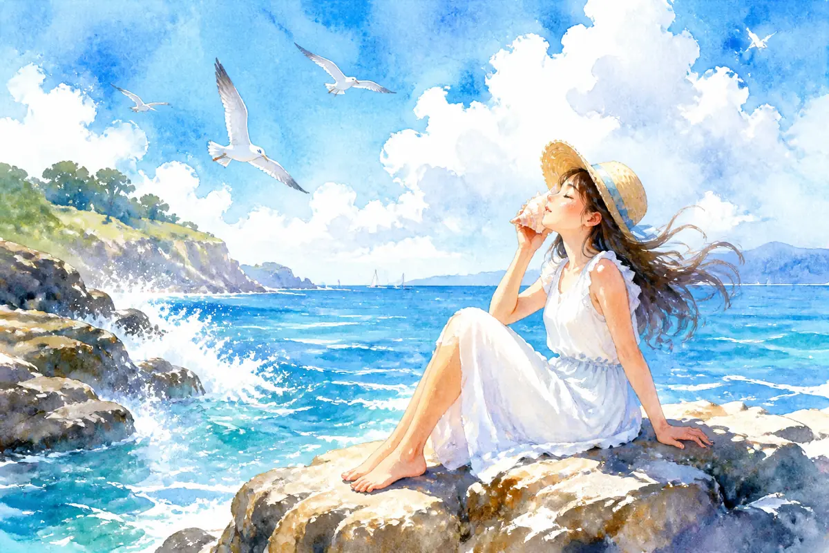 梦见在礁石上听见夏天是什么意思？主题配图